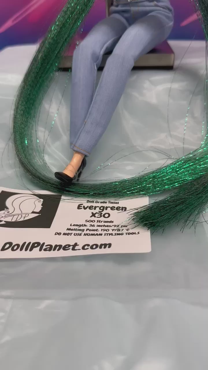 Evergreen X30 Doll Grade Tinsel Shiny Doll Hair